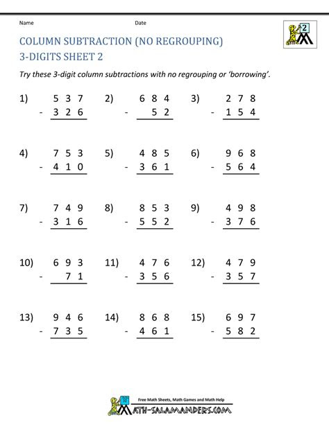 While the answers to exercise found in mathematics 7 are not publicly available, nelson has many free exercises for students on its website. 3 digit subtraction worksheets
