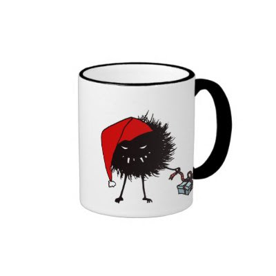 Evil Christmas Bug With Present Mug