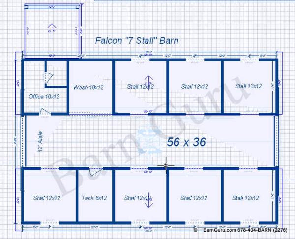 7 Stall Horse Barn Plans