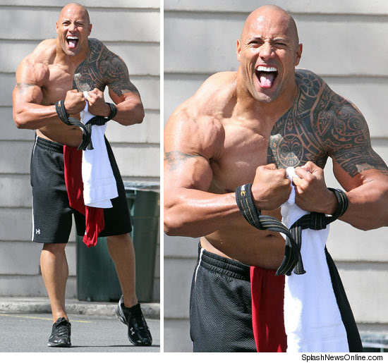 Dwayne Johnson aka The Rock showed off his smooth, jacked up, diesel, 