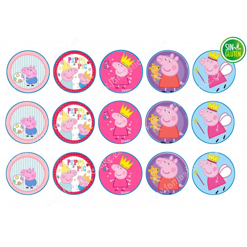 Obleas para Galletas Peppa pig y George PAPEL COMESTIBLE Oblea 5 cm