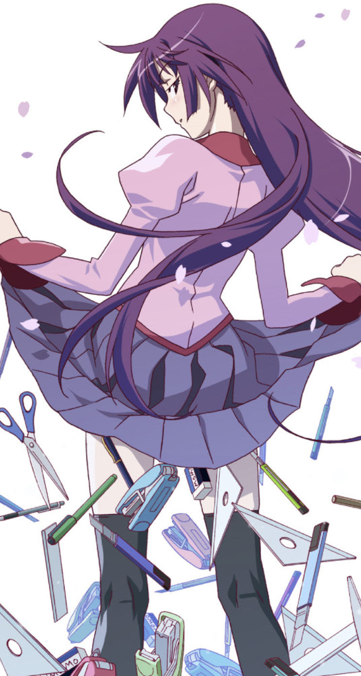 物語シリーズ Iphone壁紙 画像 1 戦場ヶ原ひたぎ Iphone5壁紙 744 1392 Ios7用 他 アニメ壁紙ネット Pc Android Iphone壁紙 画像