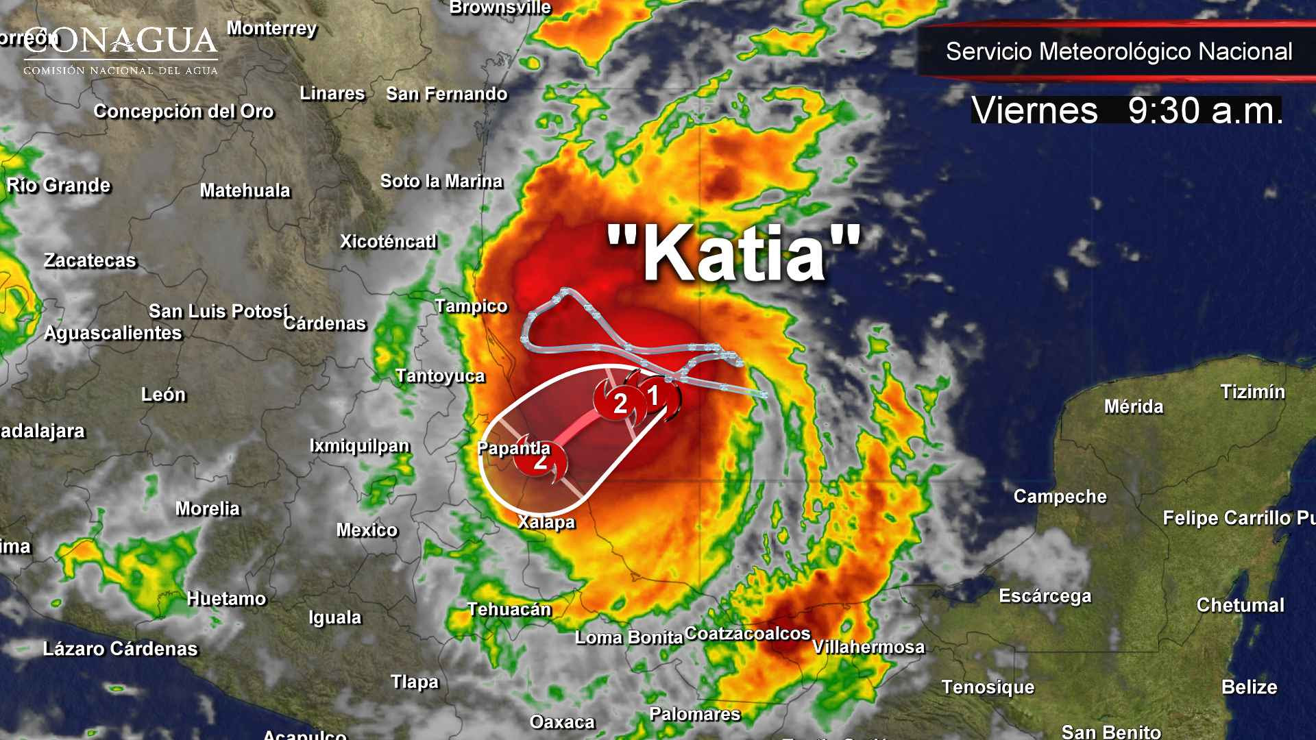 Alerta Roja en Veracruz por impacto de huracán Katia ...