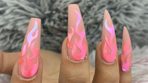 fire flame nails youtube