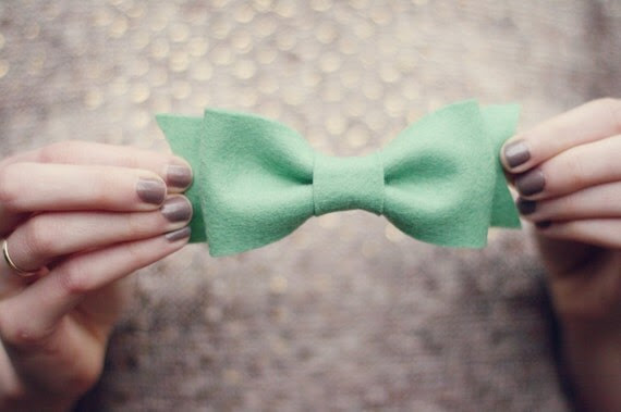 100% Wool Felt Bow - Sea Foam