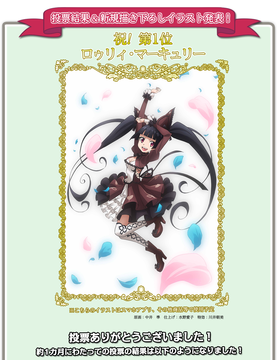 キャラクター人気投票 Tvアニメ Gate ゲート 自衛隊 彼の地にて 斯く戦えり 公式サイト