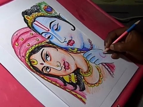 480x360 How To Draw Lord Krishna And Radha Drawing