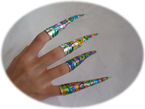 アンティーク風 爪カバー 付け爪 七宝