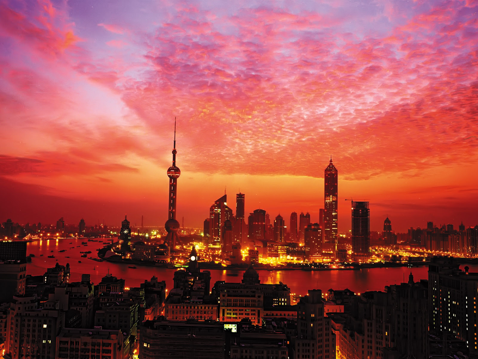 red cities skyline