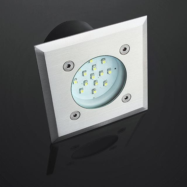 Spot encastrable carr LED ext rieur 230V Acier bross IP66 Spot encastrable carr LED ext rieur 230V Acier bross IP66
