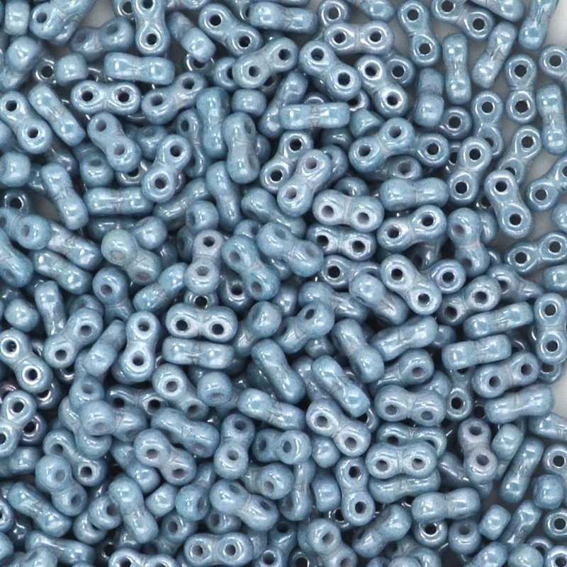 s44402 Czech Shaped Beads - Infinity Beads - Smokey Blue Luster