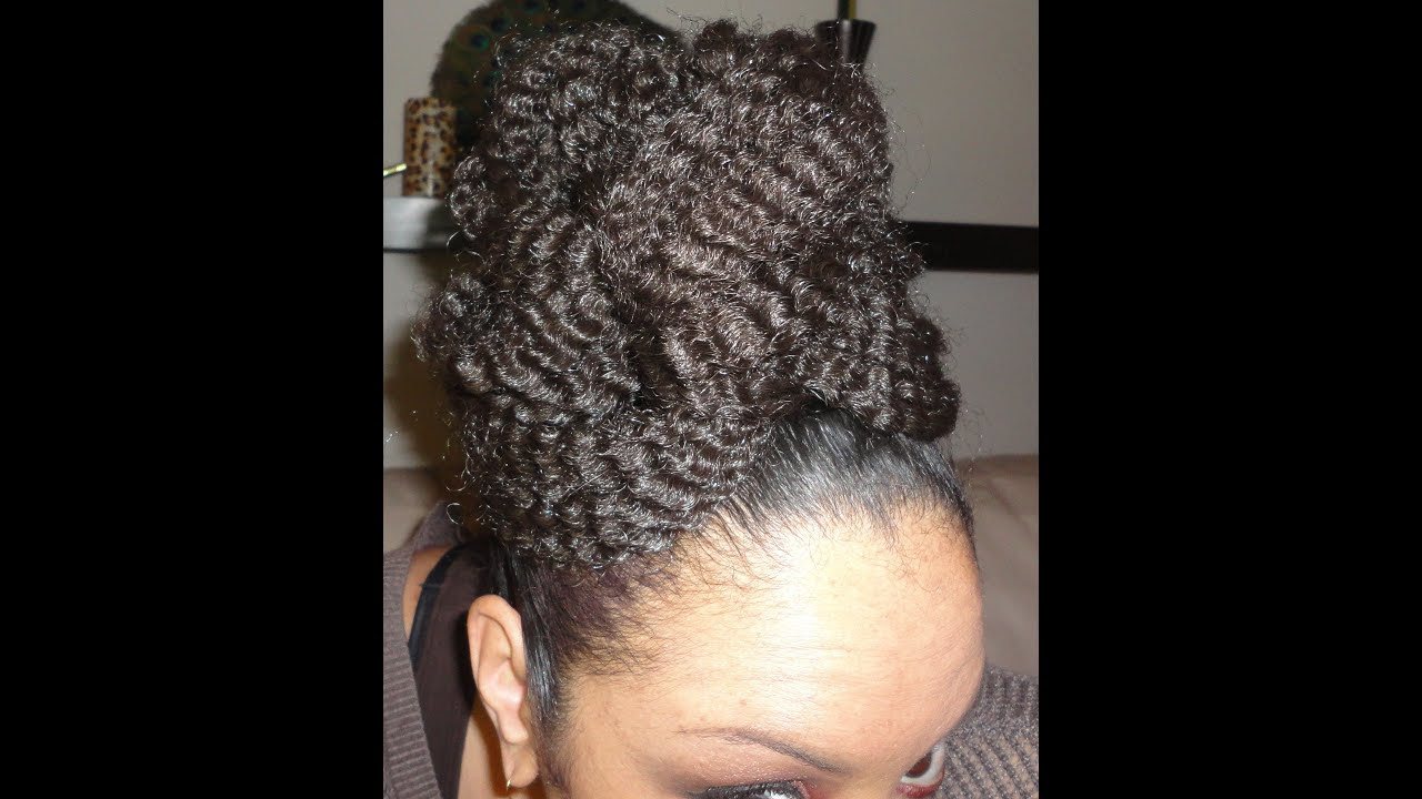 (NATURAL HAIR) Hairstyle How To: "Marley" Faux Bun UpDo 