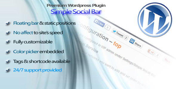 Simple Social Bar - CodeCanyon Item for Sale