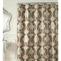 Teal & Cocoa Jacquard Luxury Shower Curtain