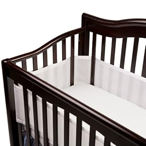 BreathableBaby Breathable Safer Bumper Fits All Cribs White