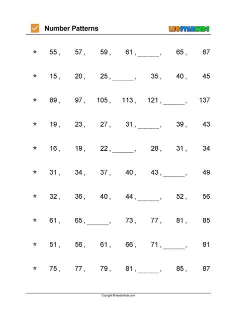  number patterns archives leostarkids