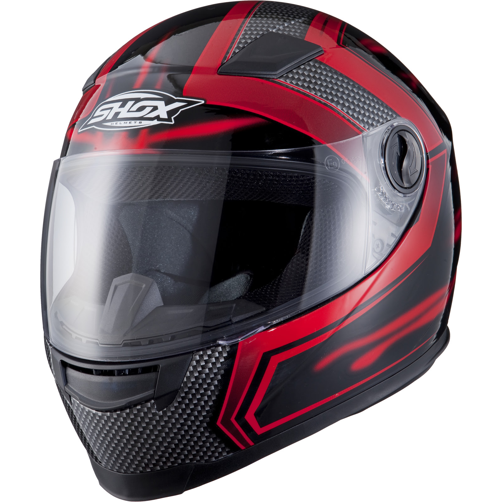 Shox Sniper Skar Red Motorcycle Helmet Full Face Scooter Motorbike