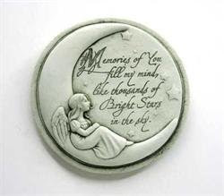Cast Stone Expressions Collection - Memories Of You, Angel, Moon - Memorial, Stepping Stone, Plaque, Concrete Sculpture - Green 