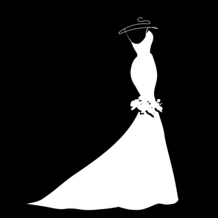 Download Beautiful wedding dress silhouette design vector | free ...