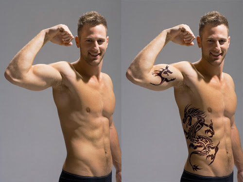 Realistic Tattoo Using Warp Tool