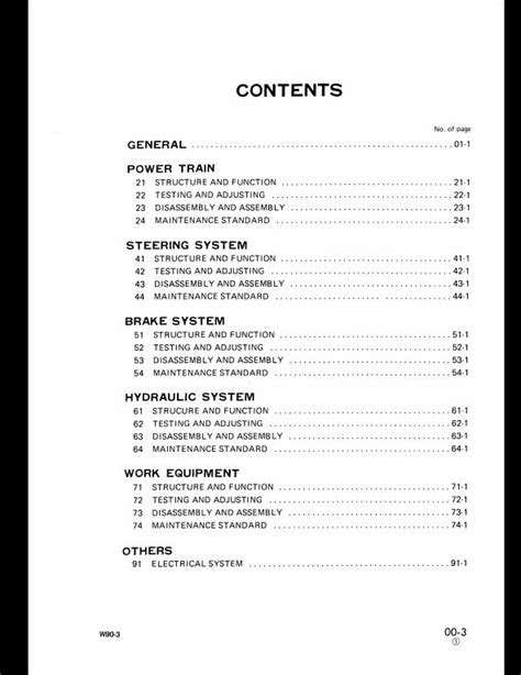 Komatsu Wheel Loaders W90-3 Service Repair Workshop Manual