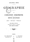 Géographie : l expansion européenne, Empire britannique, Asie, Afrique, Océanie (Deuxième édition) / Cl Niox