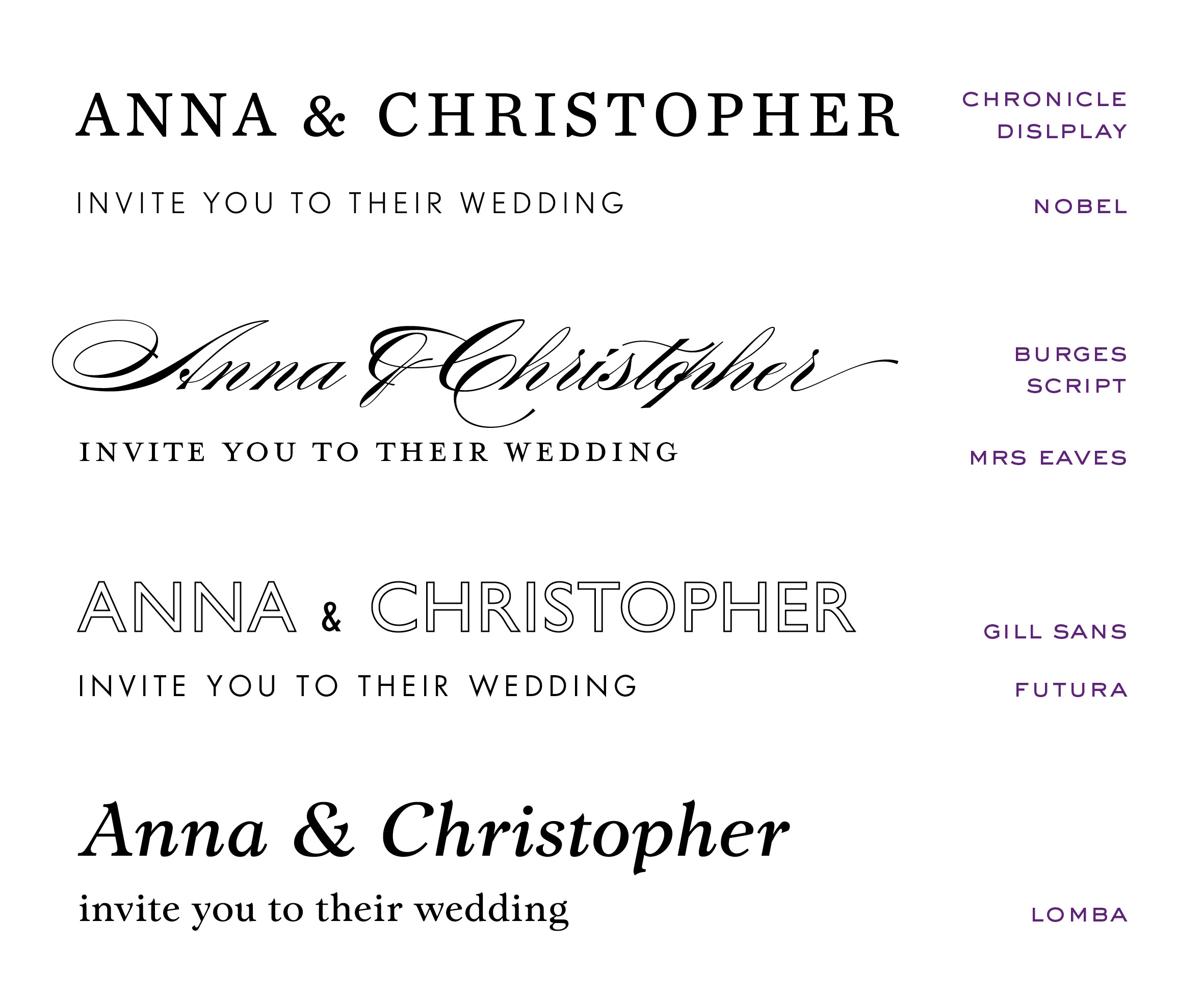 Wedding Invitation Fonts at Emily & Jo