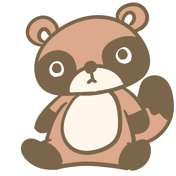 座ったタヌキのイラスト かわいいフリー素材が無料のイラストレイン