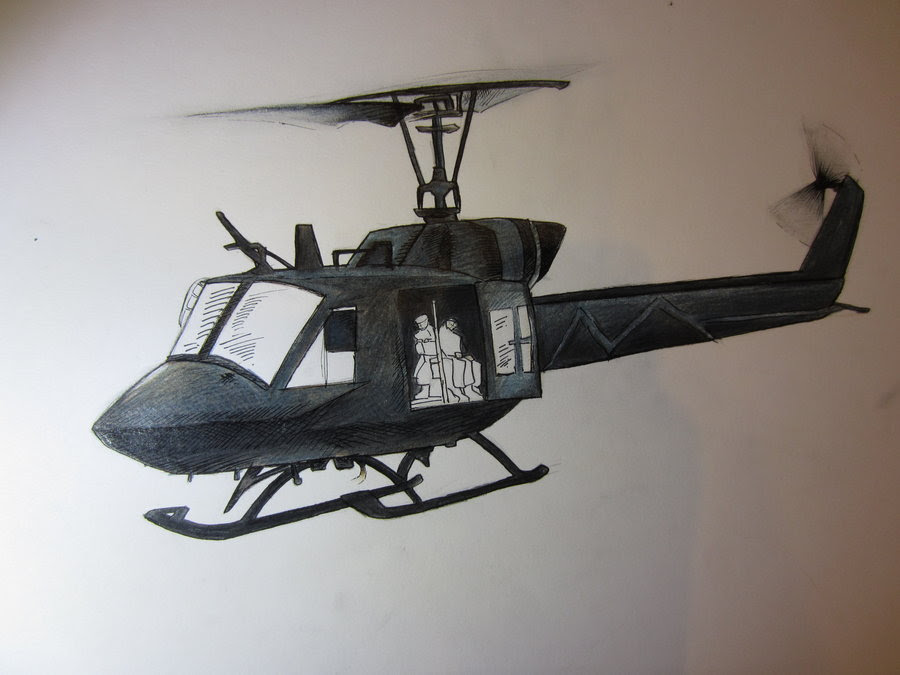 Huey Helicopter Drawing at GetDrawings | Free download