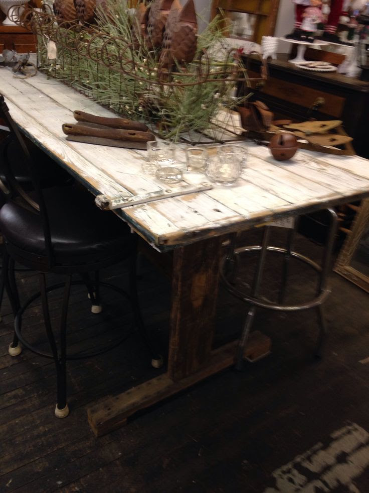Salvage Angel barn door dining table | Dining Room | Pinterest
