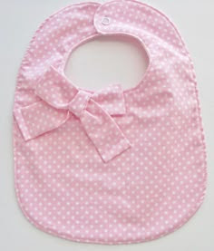 Girl baby bib / polka dot baby bib / pink baby bib por FHJBaby