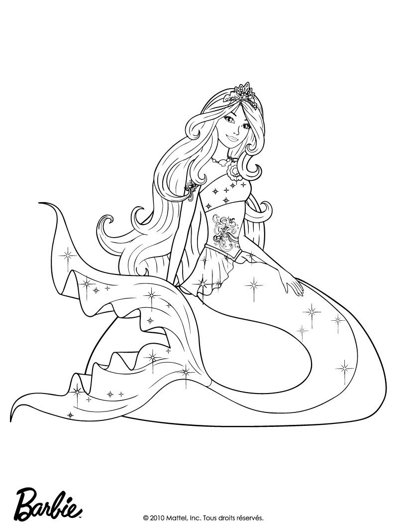 coloriage de sirène a imprimer - Coloriage Sirène TFOU