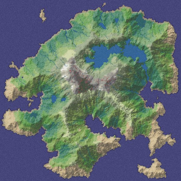 Map of a procedurally generated island