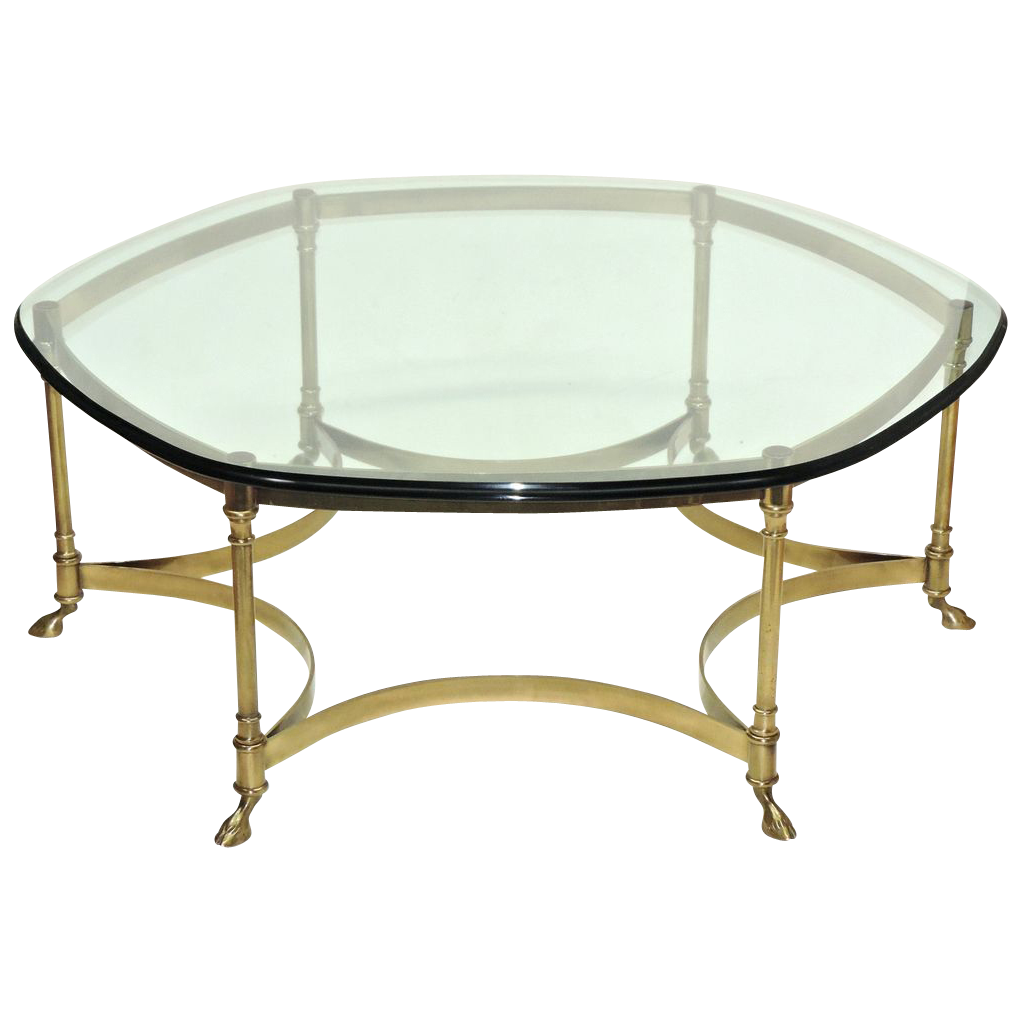 Vintage La Barge Brass Coffee Table - Glass Top from tolw ...