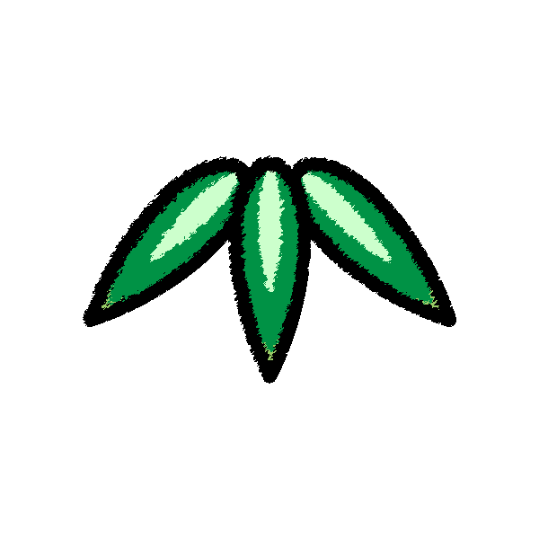 手書き風でかわいい竹の葉の無料イラスト 商用フリー オイデ43