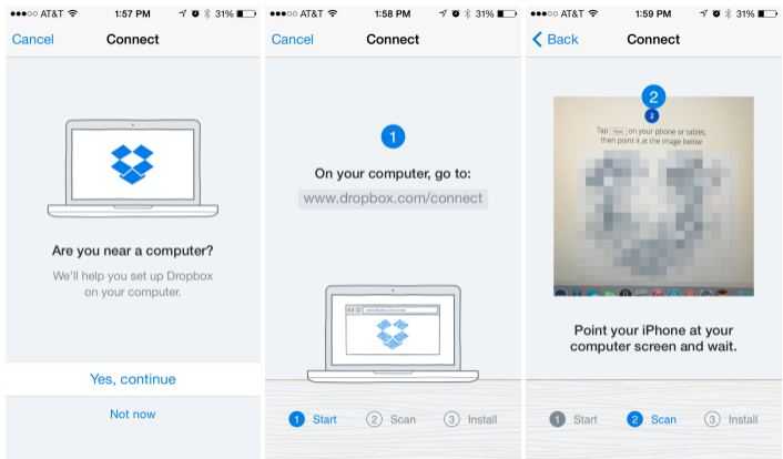دروب بوكس IOS دروب بوكس يتيح لك اضافة جهاز كمبيوتر لحسابك