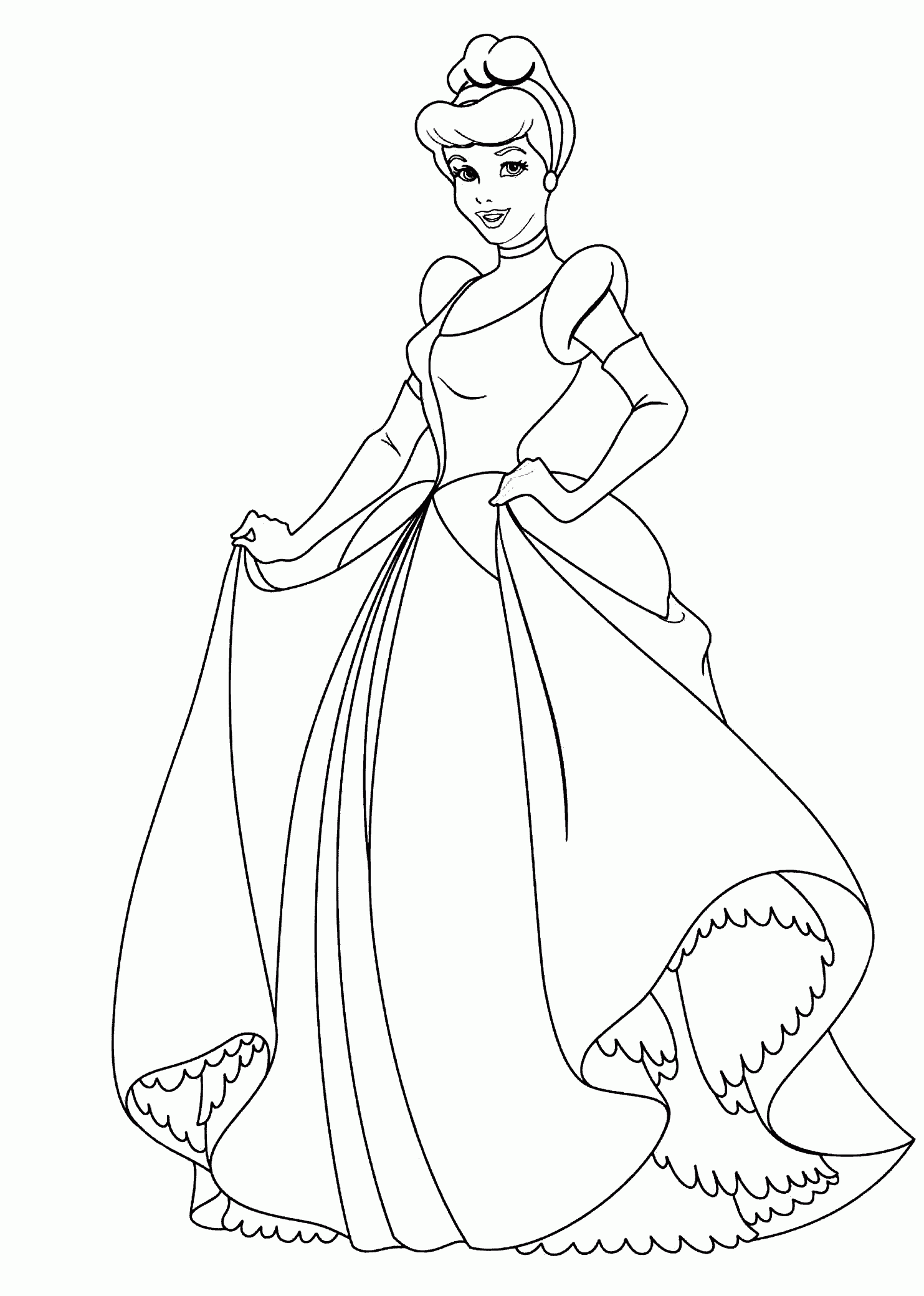 Cinderella Coloring Pages Print - Coloring Home