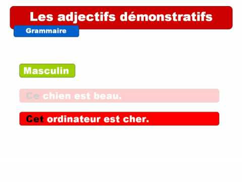 Lessons in French: demonstrative adjectives