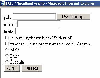 Kurs PHP - formularze