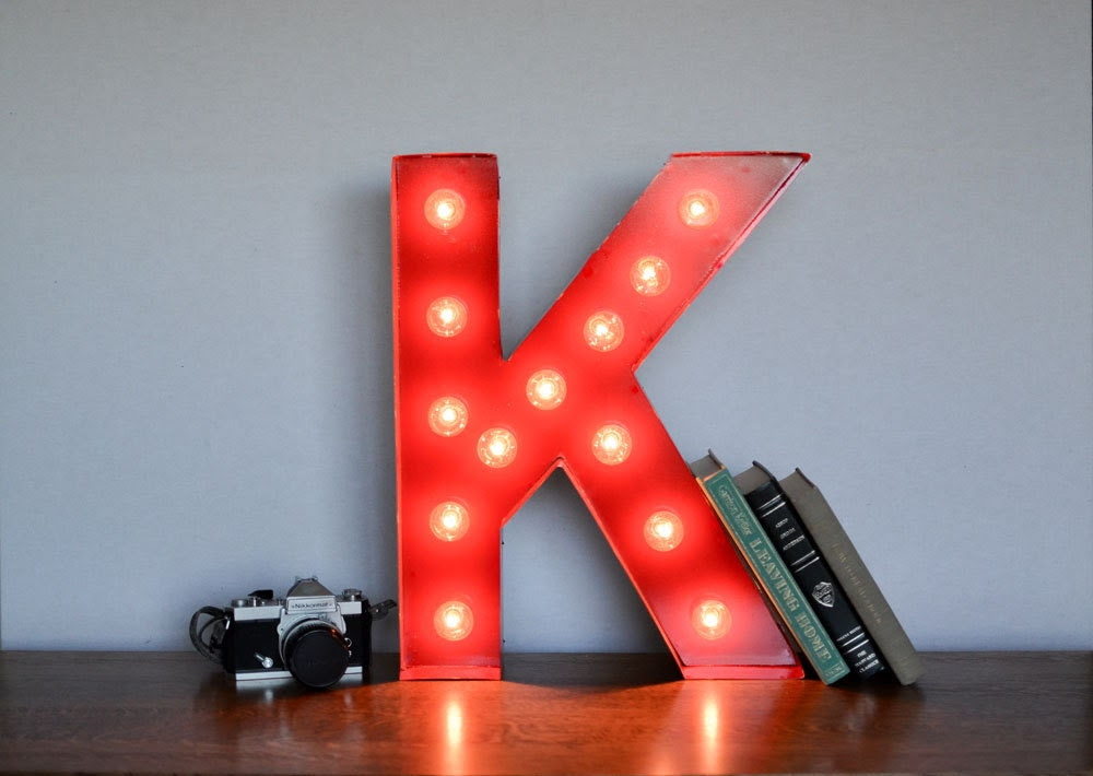 Vintage Inspired Marquee Light- Letter K
