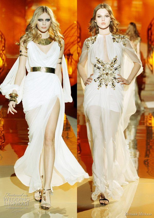 Designer Egyptian inspired wedding dresses.