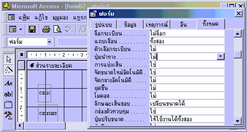 ตัวอย่างนี้แสดงคุณสมบัติของฟอร์ม