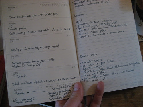 Meal plan notebook