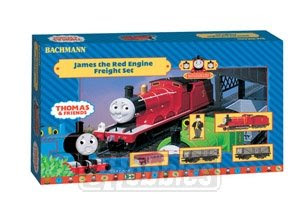 Bachmann Trains James the Red Engine Freight Set Ready-to-Run HO Scale Train Set On Sale