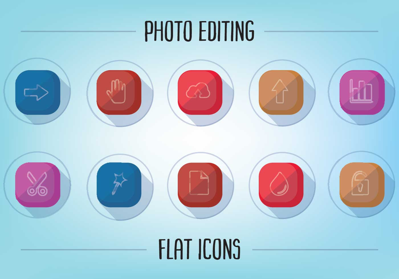 Download Free Flat Photo Editing Icons Vector - Download Free ...