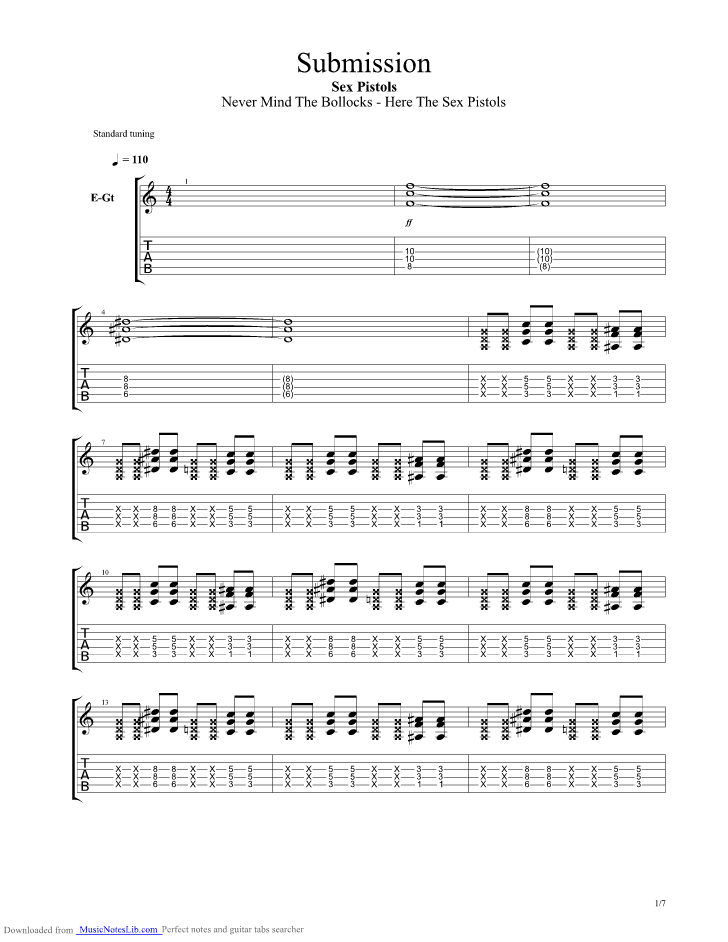 Sex Pistols Guitar Tabs Anarchy In The Uk Tab Ver 5 By Sex Pistols Jacksonunityfestival Orgsex Pistols Tabs Az Chords
