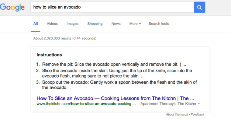 Google Rich Answer Box