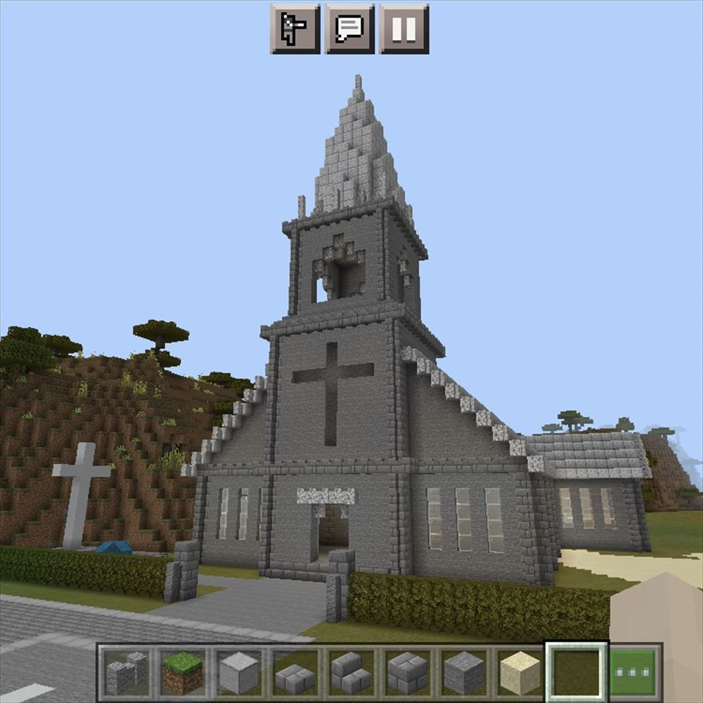 マイクラ建築 石造りの教会 印刷できる階層別設計図付き 前編 階層1 18 マーチのマイクラ建築レシピ
