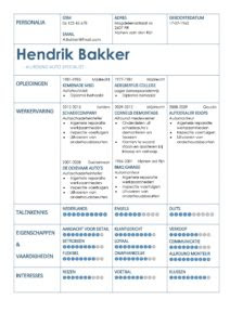 Gratis Cv Sjabloon Voorbeelden Cv Templates Sjablonen In Word Gratis