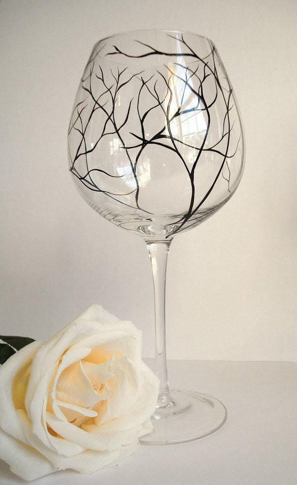 Mouth Blown Merlot Wine Glasses 